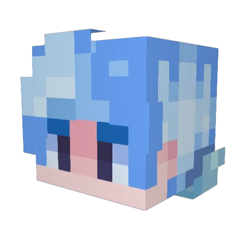 Uchiee Minecraft avatar head, 3D render