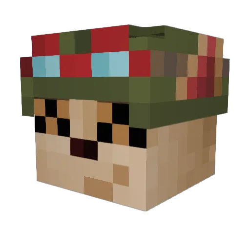 UchihaLeeSin Minecraft avatar head, 3D render