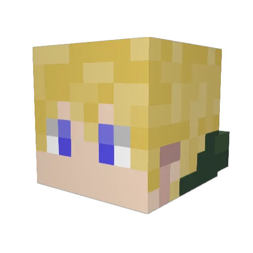 UchihaPachu Minecraft avatar head, 3D render