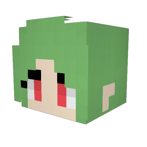 UchihaSalva Minecraft avatar head, 3D render