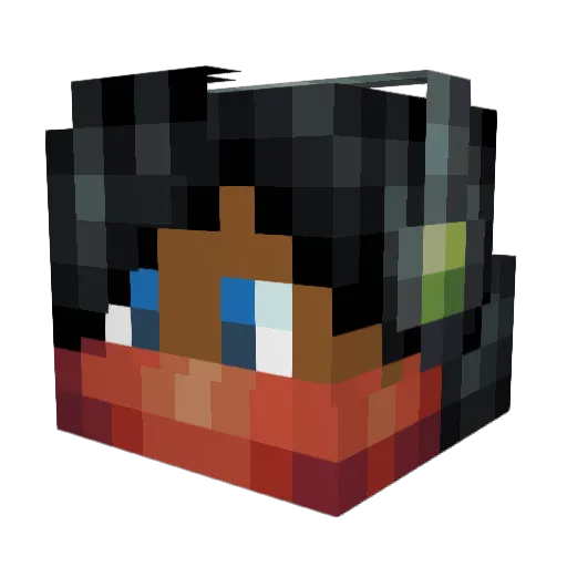 Uchihaesien Minecraft avatar head, 3D render