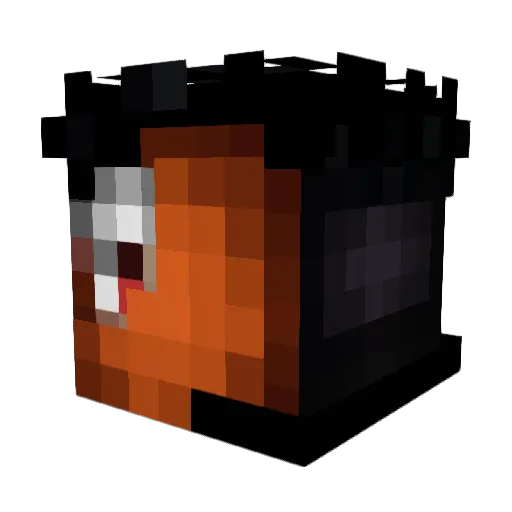 Uchihas Minecraft avatar head, 3D render