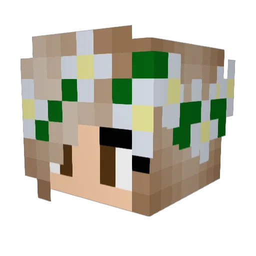 Uchii Minecraft avatar head, 3D render