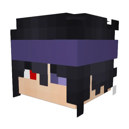 UchiwaMarou Minecraft avatar head, 3D render