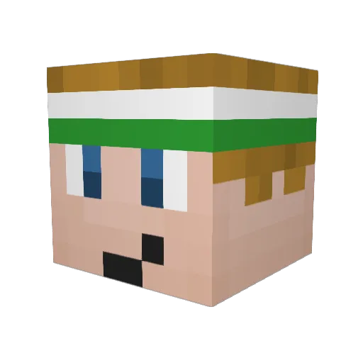 Uchta Minecraft avatar head, 3D render
