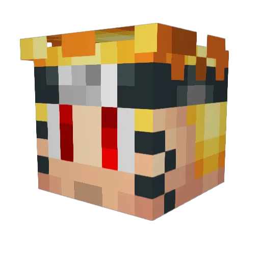 Udon_15 Minecraft avatar head, 3D render