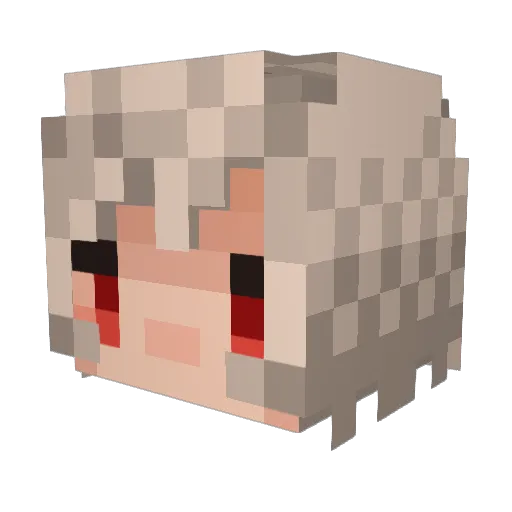 Udonpowder Minecraft avatar head, 3D render
