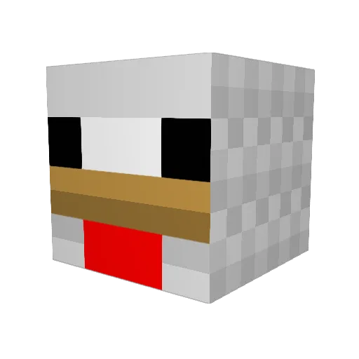 Uedding Minecraft avatar head, 3D render