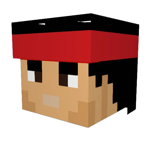 Uffenn Minecraft avatar head, 3D render