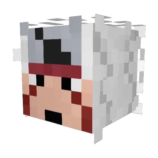 Uffo Minecraft avatar head, 3D render