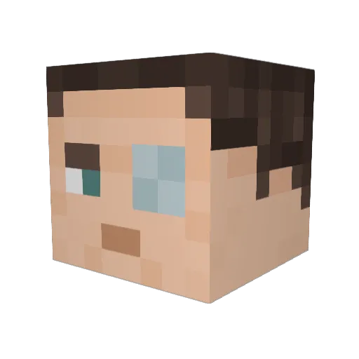 UglyMicolash Minecraft avatar head, 3D render
