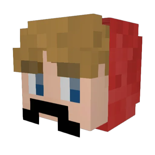 UglyNoob Minecraft avatar head, 3D render