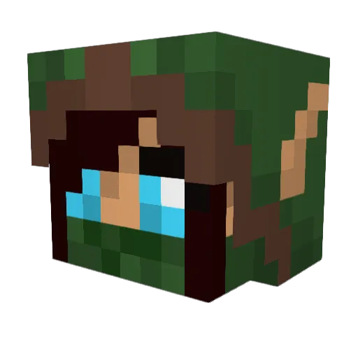 UglyWaffles Minecraft avatar head, 3D render