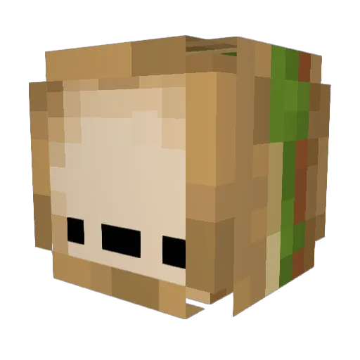 Uglyrocks Minecraft avatar head, 3D render