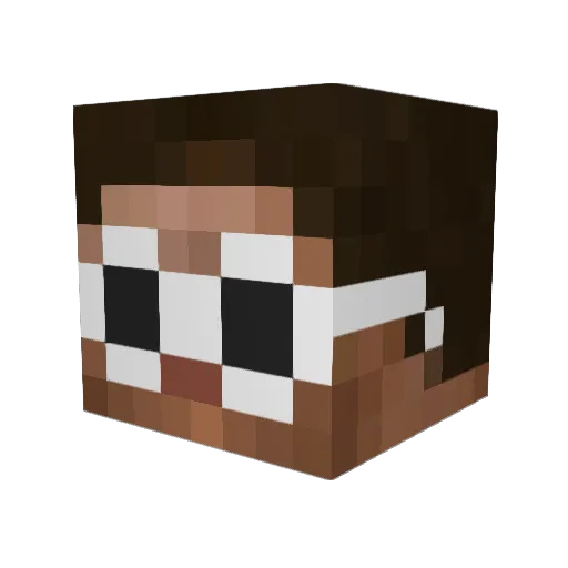 Uglys Minecraft avatar head, 3D render