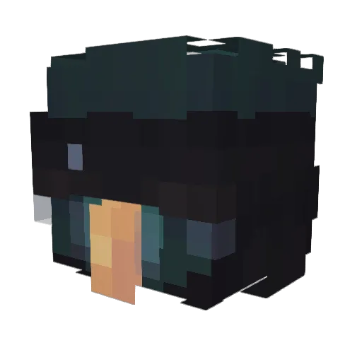 Ugolok Minecraft avatar head, 3D render