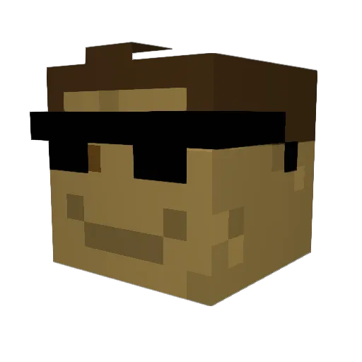 UhBobby Minecraft avatar head, 3D render