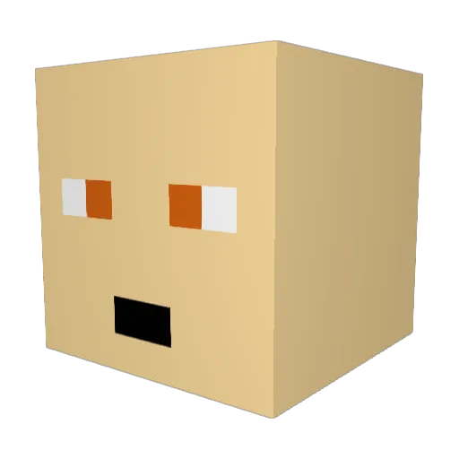 UhSamy Minecraft avatar head, 3D render