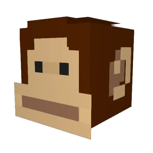 UhUh_AhAh Minecraft avatar head, 3D render