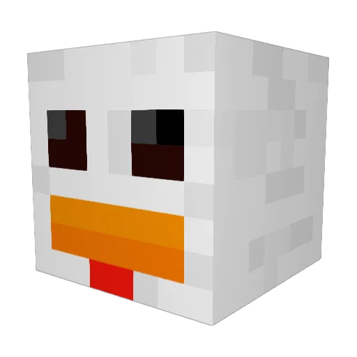 UhhChicken Minecraft avatar head, 3D render