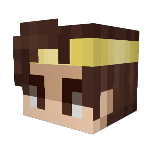 Uhlri Minecraft avatar head, 3D render