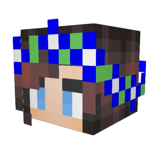 Uiellu Minecraft avatar head, 3D render