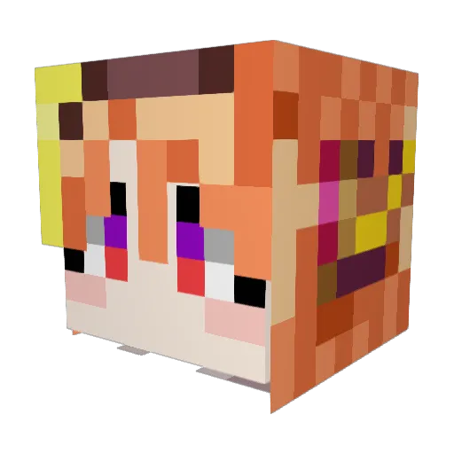 Uiruru Minecraft avatar head, 3D render