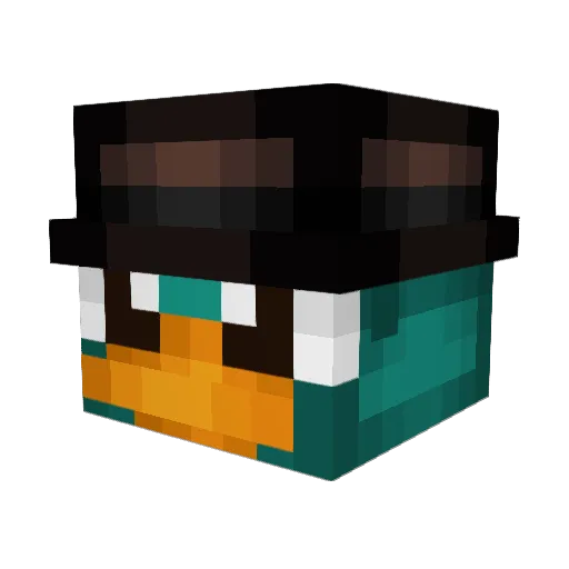 Uity Minecraft avatar head, 3D render