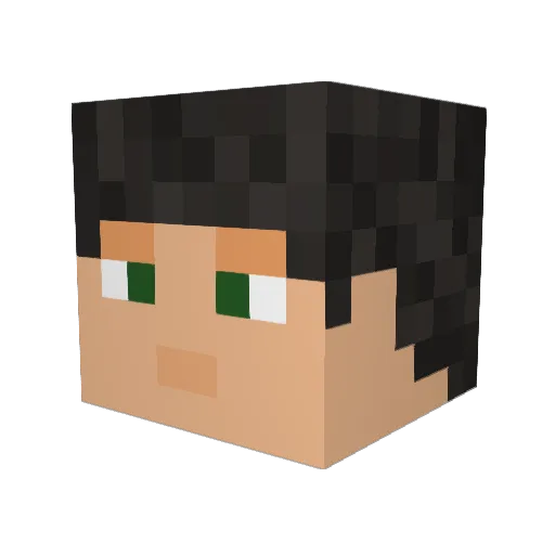 Uj77 Minecraft avatar head, 3D render