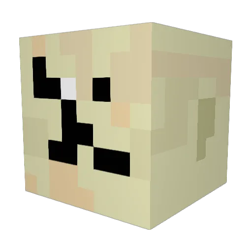UkeleleMan Minecraft avatar head, 3D render