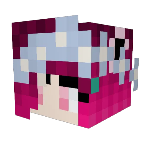 Uki123 Minecraft avatar head, 3D render