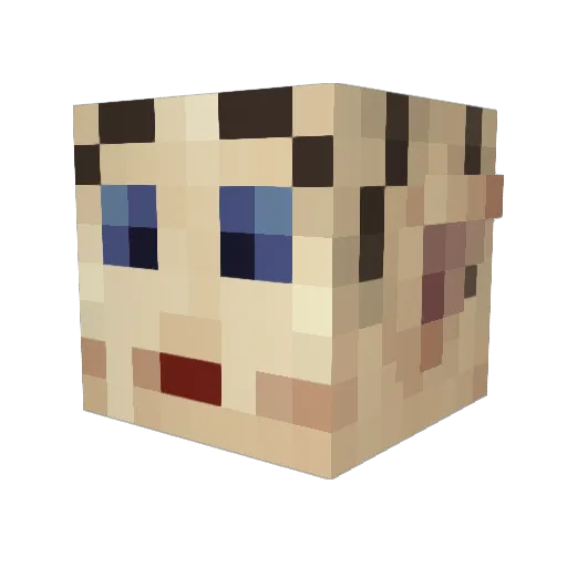 UknRap Minecraft avatar head, 3D render