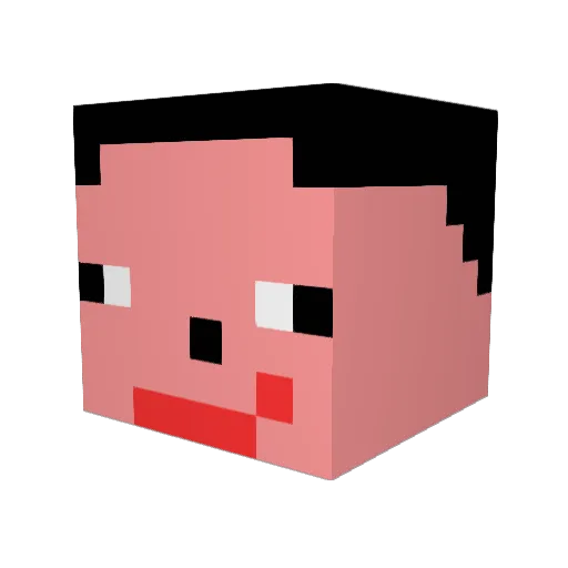 Uksam Minecraft avatar head, 3D render