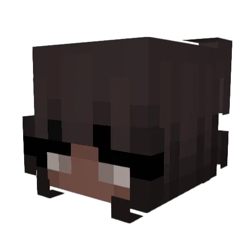 Ukulele Minecraft avatar head, 3D render