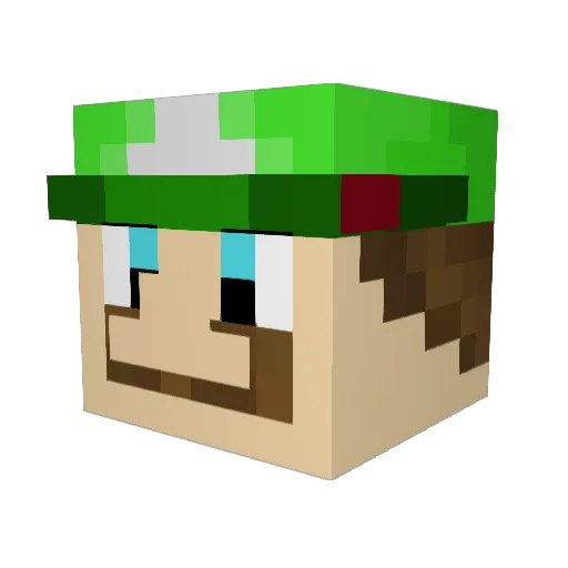Ukuuu Minecraft avatar head, 3D render
