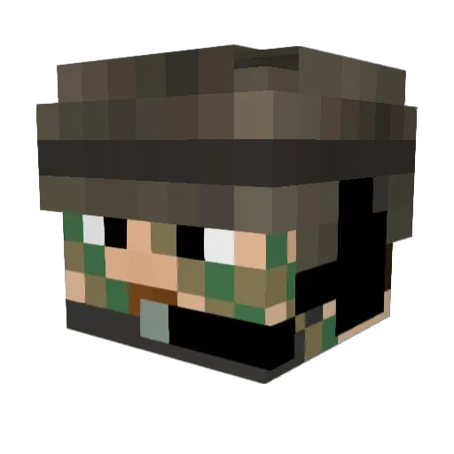 Uldzi Minecraft avatar head, 3D render