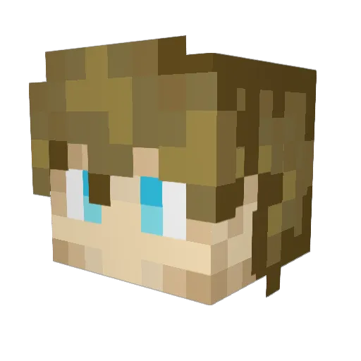 Ulftor Minecraft avatar head, 3D render