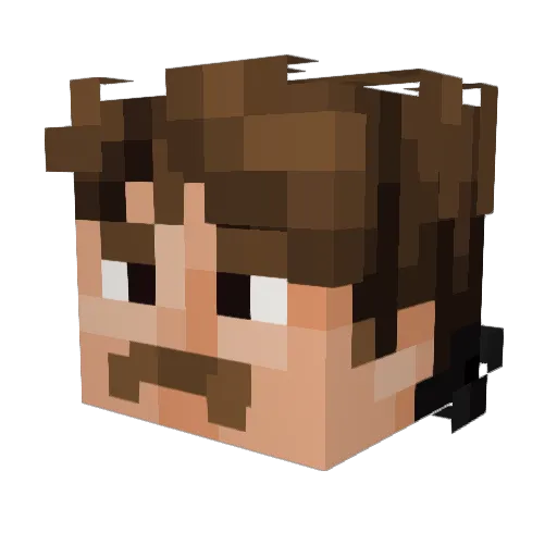 UlgenBey Minecraft avatar head, 3D render