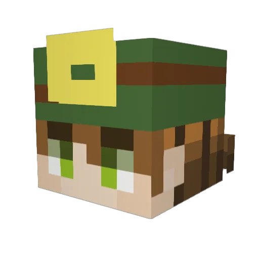 Ultichaun Minecraft avatar head, 3D render