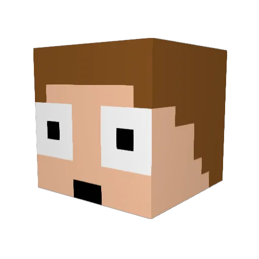 Ultimate3x Minecraft avatar head, 3D render