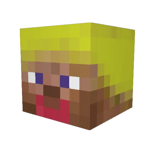 Ultimisia Minecraft avatar head, 3D render