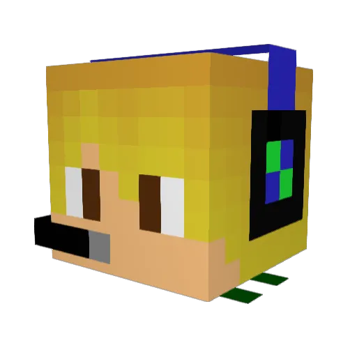 UltraBoosted Minecraft avatar head, 3D render