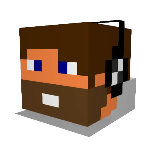 UltraCodex Minecraft avatar head, 3D render