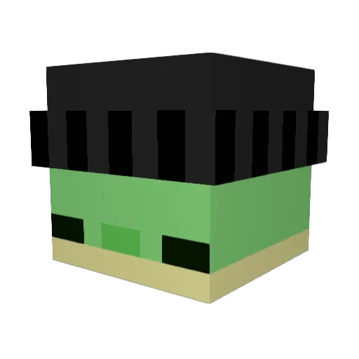 UltraGoku2 Minecraft avatar head, 3D render