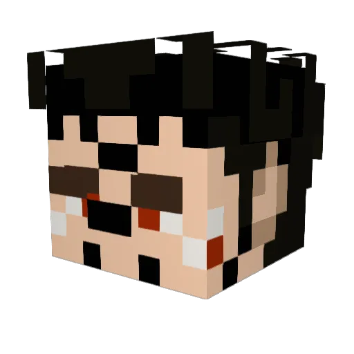 UltraMegaBlock Minecraft avatar head, 3D render