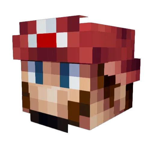 UltraSwagMario Minecraft avatar head, 3D render