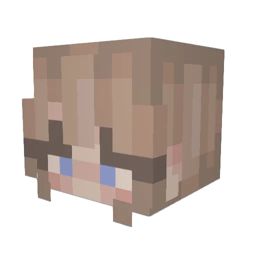 UltraVioletFox Minecraft avatar head, 3D render