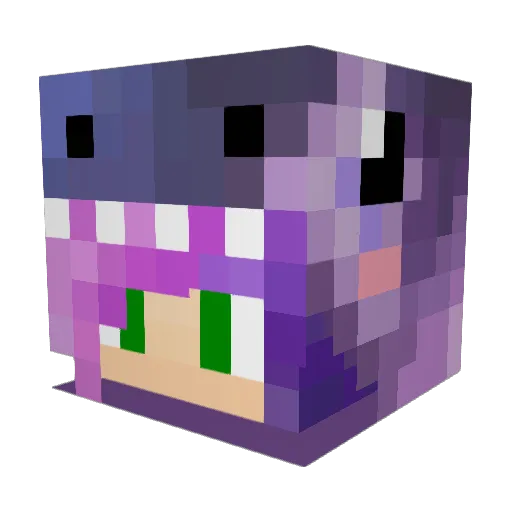 UltraVioletRE Minecraft avatar head, 3D render