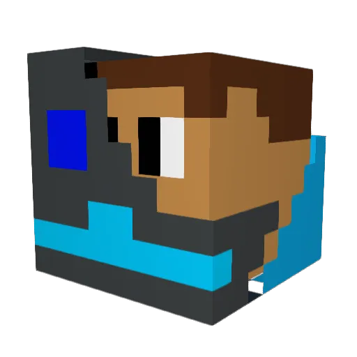 UltraWolf2O Minecraft avatar head, 3D render