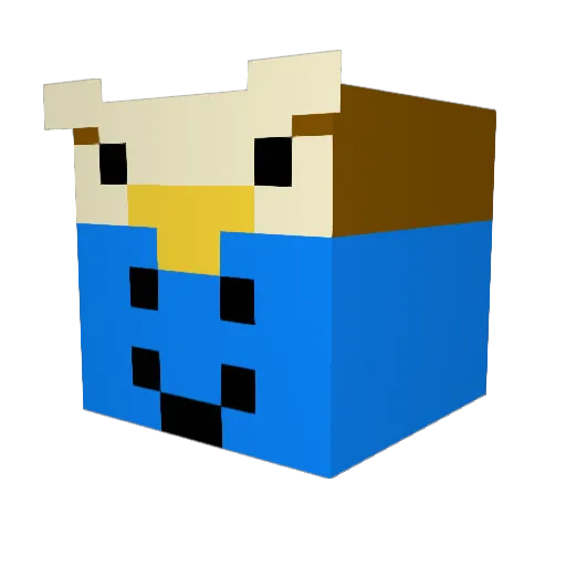 Ultra_Squirtle Minecraft avatar head, 3D render